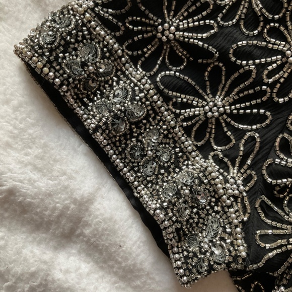 Short sleeved beaded Papell Boutique evening top - Picture 5 of 13